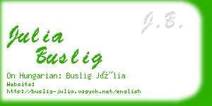 julia buslig business card